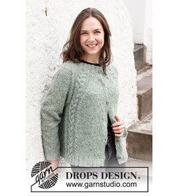 Damesvest gemaakt van Drops Brushed Alpaca Silk