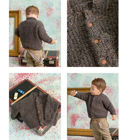 Jongensvest met knoopsluiting gemaakt van Lang Yarns Donegal