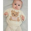 Babyvest met inbreipatroon  beer gemaakt van Phildar Phil Imaginaire 3,5