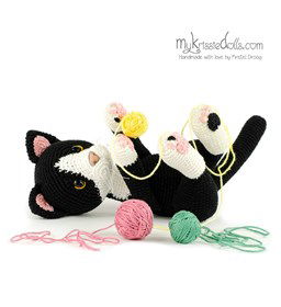 Zwart witte kater Felix gemaakt van Neuzen