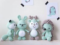 Haakpatroon Konijn, vos, hertje en egel