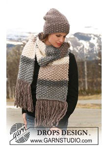 Grof gebreide sjaal en muts