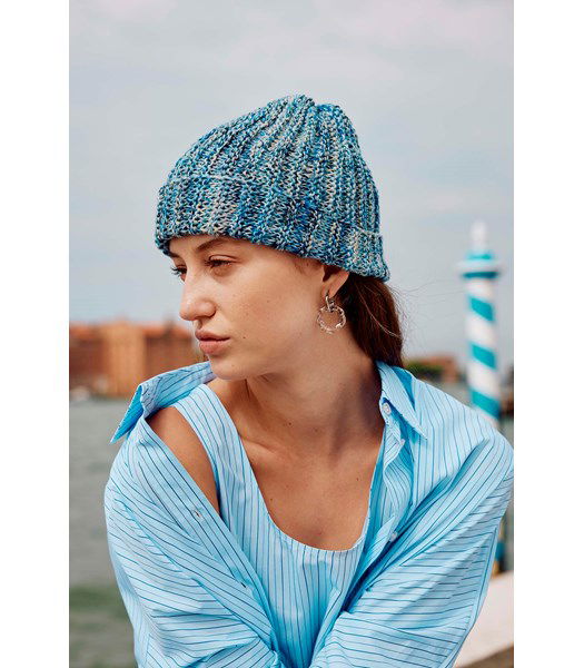 Breipatroon muts Lagoona met dubbele rand