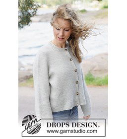Silver Drift Cardigan gemaakt van DROPS Flora