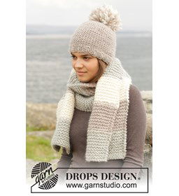 Gebreide muts en sjaal gemaakt van Drops Andes
