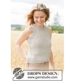 luchtige top van katoen en linnen  gemaakt van Rondbreinaald nr 3,5