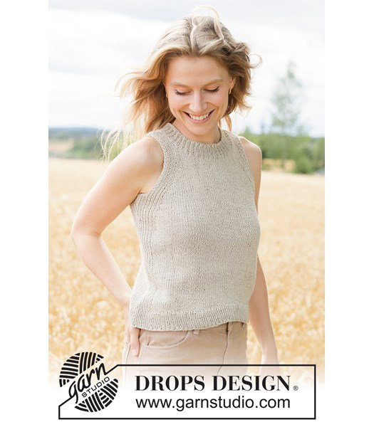 Breipatroon luchtige top van katoen en linnen 