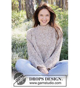 Almond Bliss Trui gemaakt van Drops Brushed Alpaca Silk