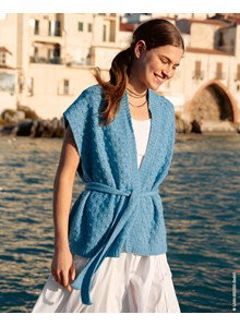 mouwloos zomervest met ceintuur