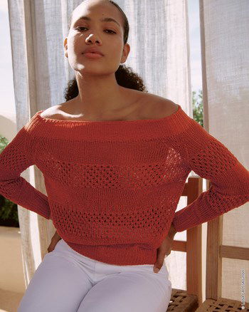 Damestrui met wijde hals en raglan