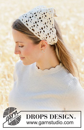 Elegante gehaakte bandana met waaierpatroon