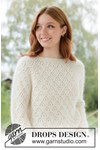 Breipatroon Luchtige damestrui Lace Diamond Sweater met raglan en elegant kantpatroon van andere kant