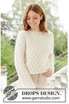 Breipatroon Luchtige damestrui Lace Diamond Sweater met raglan en elegant kantpatroon van andere kant
