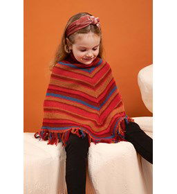 Aansluitende poncho gemaakt van Lang Yarns Atlantis