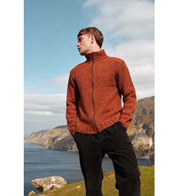 Herenvest met opstaande halsboord gemaakt van Rits deelbaar