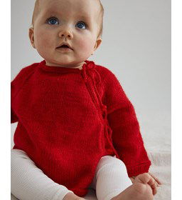 Wikkeltruitje met raglanmouwen gemaakt van Phildar Phil Caresse