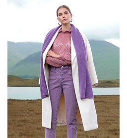 Sjaal in patentsteek gemaakt van Phildar Phil merinos 3,5