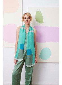 Meerkleurig geblokte sjaal Izzy