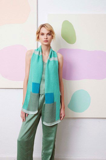 Meerkleurig geblokte sjaal Izzy