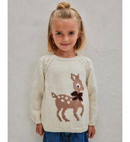 Meisjestrui met hertje gemaakt van Phildar Phil Charly