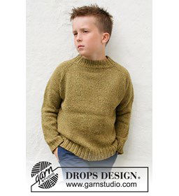 Jongens trui gemaakt van DROPS Soft Tweed