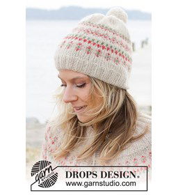 Meerkleurige damesmuts gemaakt van Drops Air