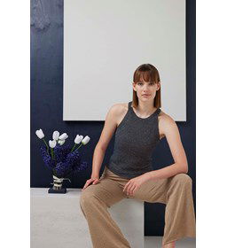 Gemeleerde haltertop Blair gemaakt van Lang Yarns Lame Soft