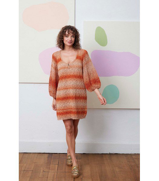 Breipatroon Damesjurk Alba met ballonmouwen