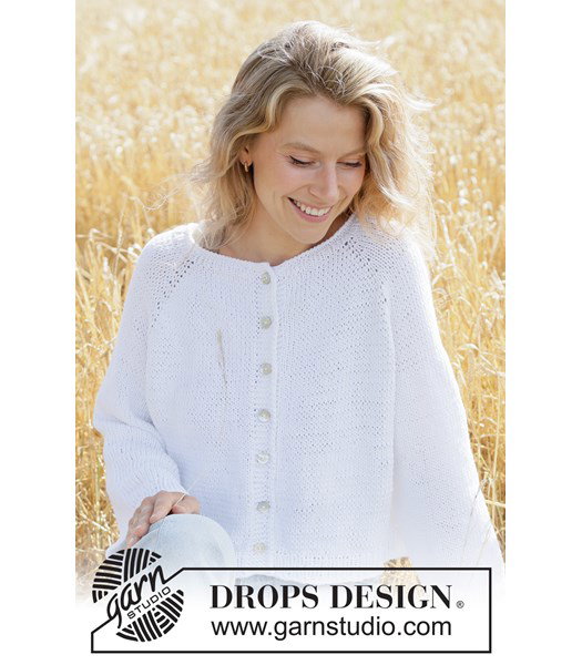 Breipatroon vest met raglan van katoen