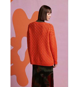 Geblokt damesvest met V-hals