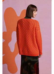 Geblokt damesvest met V-hals