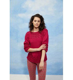 Damestrui met ajourpatroon gemaakt van Lang Yarns Norma - Norma Color