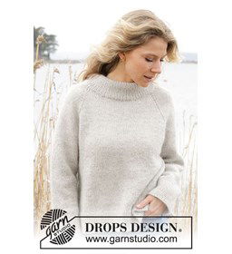 Damestrui in tricotsteek gemaakt van Drops Kid Silk