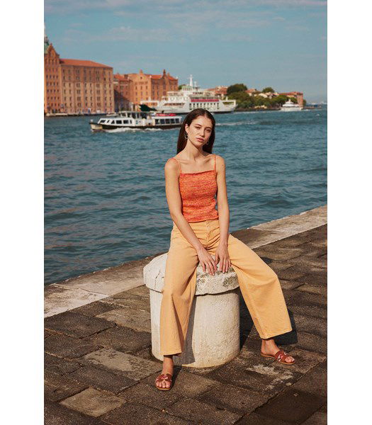 Breipatroon Topje Mirror City met spagettibandjes 