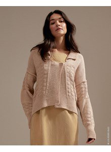 Vest met kraag en brede overslag