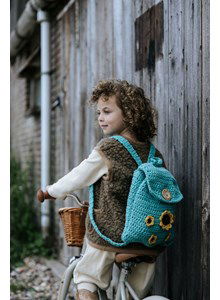 Rugzak met gehaakte bloemen