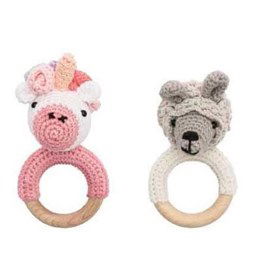 Bijtring lama en unicorn gemaakt van Boeken Rico