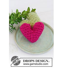 Pluizige Hartjes gemaakt van Drops Snow - Eskimo