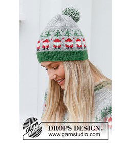 Muts met kerstpatroon gemaakt van Drops Karisma