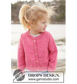 vestje voor kinderen Little Blossom Cardigan gemaakt van Rondbreinaald nr 3 - 3,25
