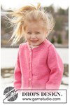 Breipatroon vestje voor kinderen Little Blossom Cardigan van andere kant