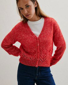 Kort vest met ajourpatroon