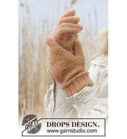 Handschoenen in tricotsteek gemaakt van Drops Nord