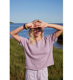 Trui met korte mouwen Christine gemaakt van Rondbreinaald nr 3,5