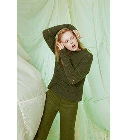 Trui voor dames gemaakt van Lang Yarns Malou Light uni en color