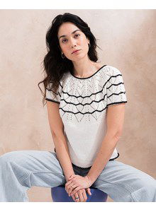 trui Lila met ronde pas in ajourpatroon