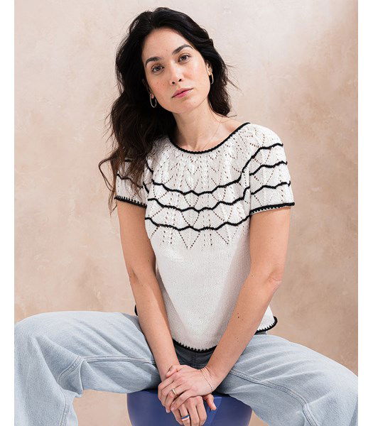 Breipatroon trui Lila met ronde pas in ajourpatroon