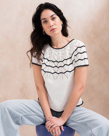 trui Lila met ronde pas in ajourpatroon