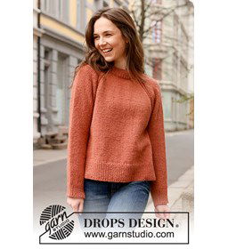 Damestrui met raglanmouwen gemaakt van Drops Nepal