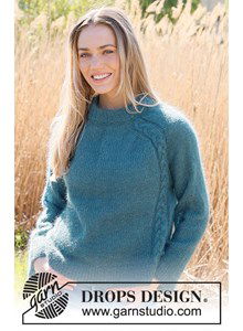 Damestrui met kabelpatroon langs zijnaad en mouwinzet